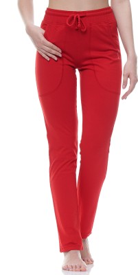 Guapo Solid Women Red Track Pants