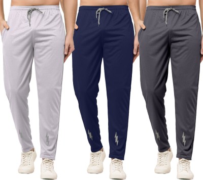 Foxter Printed Men Blue, Grey Track Pants