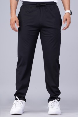 J FLISE Solid Men Black Track Pants