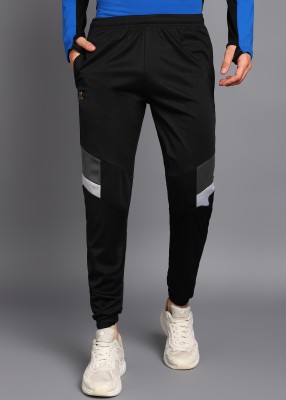 Qalm Brothers Colorblock Men Black Track Pants