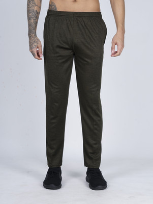 GOTO Solid Men Olive Track Pants