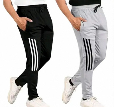 Adibok Solid, Striped Men Multicolor Track Pants