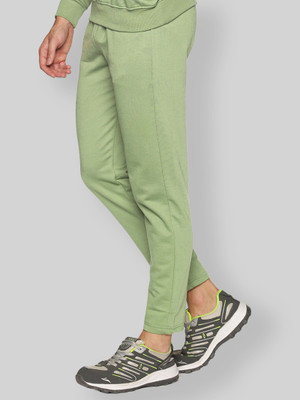 YHA Solid Men Green Track Pants