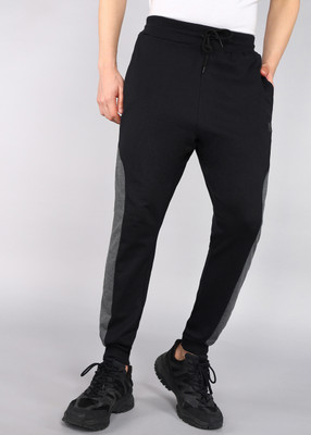 CornerKick Colorblock Men Black Track Pants