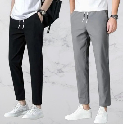 UNIANTA Solid Men Grey, Blue Track Pants