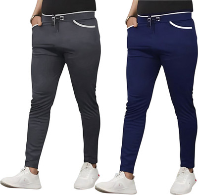 Venner Solid Men Grey, Blue Track Pants