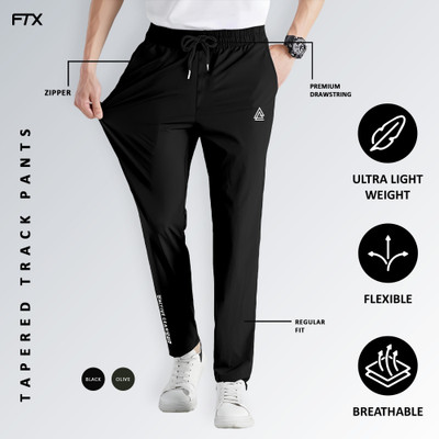 FTX Solid Men Black Track Pants