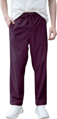 jjcrowncreation Solid Men Maroon Track Pants