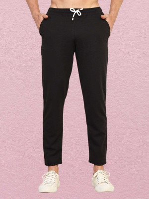 FABLOID Solid Men Black Track Pants