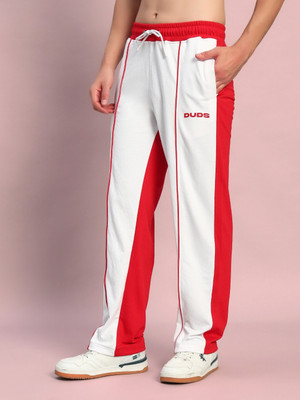 WEARDUDS Colorblock Men White, Red Track Pants