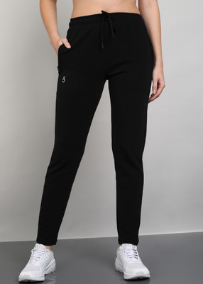 Lemona Solid Women Black Track Pants