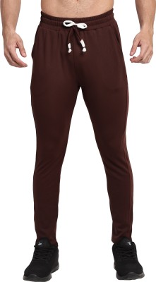 Mashaykh Solid Men Brown Track Pants