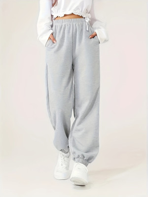 Dockstreet Solid Women Grey Track Pants