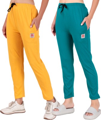 JECKWARD Solid Women Multicolor, Blue, Yellow Track Pants