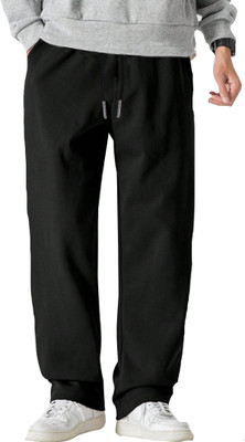 JUGULAR Solid Men Black Track Pants