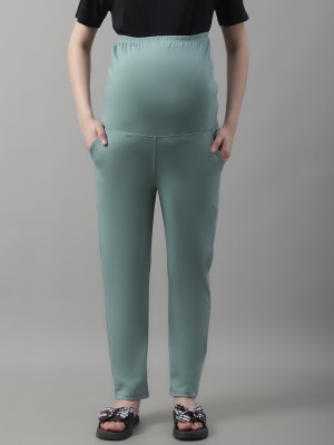 WELL-KEPT Self Design Women Green Track Pants