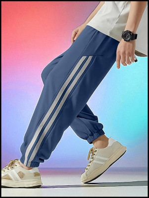 SB Trend Solid Men Blue Track Pants