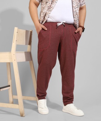 Instafab Plus Solid Men Maroon Track Pants