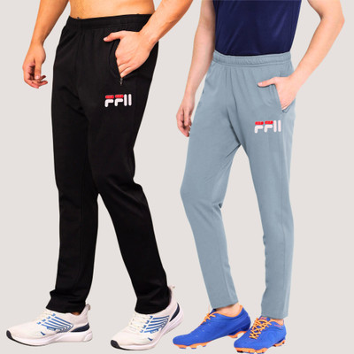 RK Costing Self Design Men Black, Grey Track Pants