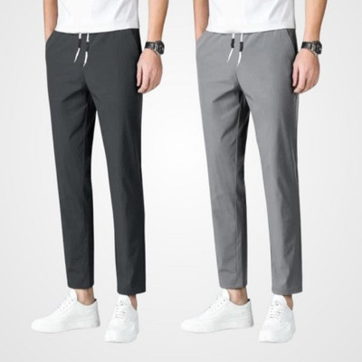 BQT Solid Men Grey Track Pants