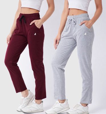 Modeve Solid Women Maroon, Grey Track Pants