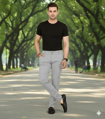 KSK Solid Men Grey Track Pants