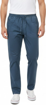VOMAZO Solid Men Dark Blue Track Pants
