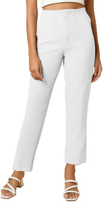Icw Solid Women White Track Pants