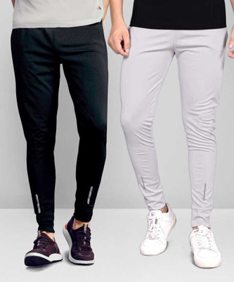 VALLY CREATION Solid Men Black, Grey Track Pants