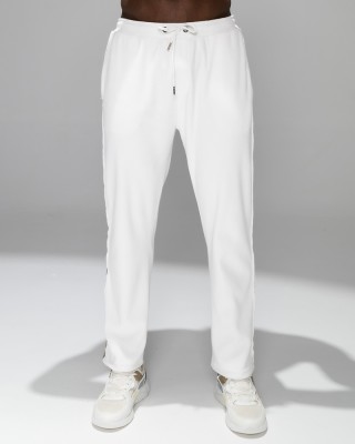 EDRIO Colorblock Men White Track Pants