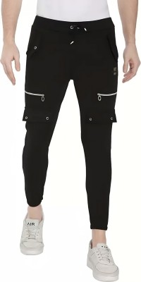 MindsArt Solid, Printed Men Black Track Pants