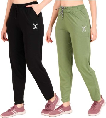 GAA Solid Women Black, Light Green Track Pants