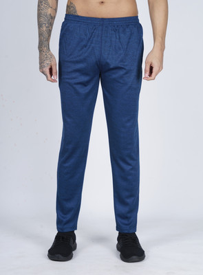 GOTO Solid Men Blue Track Pants