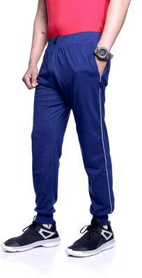Zeffit Solid Men Blue Track Pants