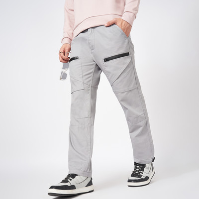 Street 808 by Pantaloons Solid Men Grey Track Pants