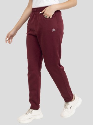 YHA Solid Women Maroon Track Pants