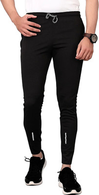 SHIMPEX Solid Men Black Track Pants