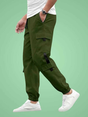 ANAS FASHION Solid Men Olive Track Pants