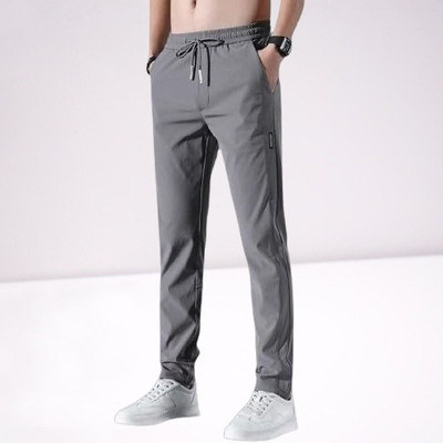 FICKA Solid Men Grey Track Pants