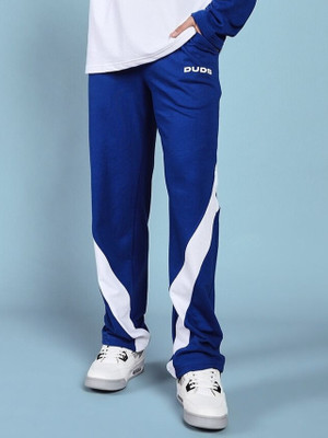 WEARDUDS Colorblock Men Blue Track Pants