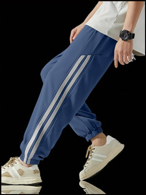 Kesaria Fab Striped Men Blue Track Pants