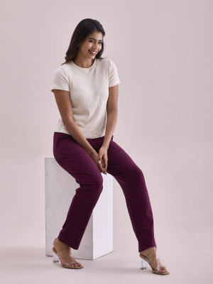 GO COLORS Solid Women Red Track Pants