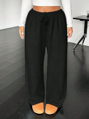 Dockstreet Solid Women Black Track Pants