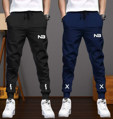 Lieo Trend Solid Men Black, Blue Track Pants