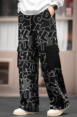TRIPR Printed Men Black Track Pants