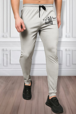 TENRUN Printed Men Grey Track Pants