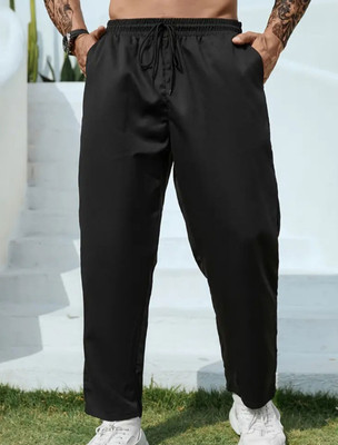 deslizar Solid Men Black Track Pants