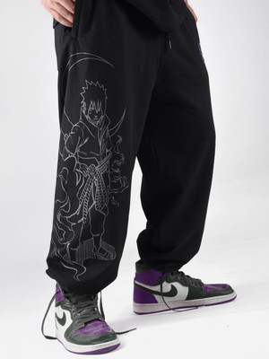 ComicSense Naruto Anime Joggers Shadowkage Printed Baggy Fit Pant Printed Men Black Track Pants