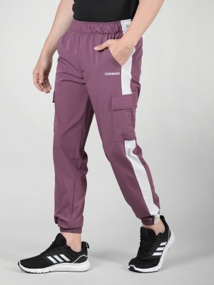 CHKOKKO Colorblock Men White Track Pants