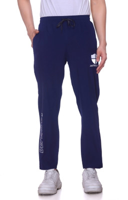 XENIOS Solid Men Blue Track Pants